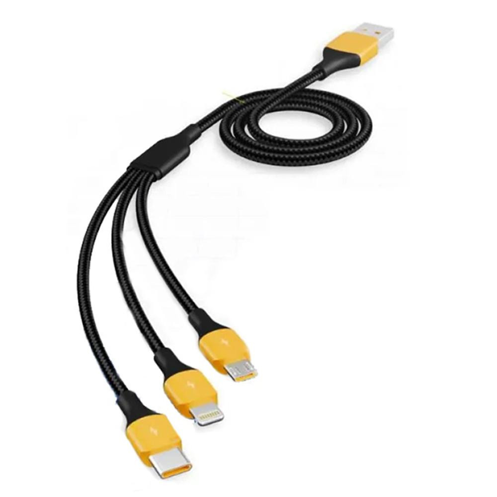 Realme 3 in 1 Charging Cable (1.2m) - Black Yellow