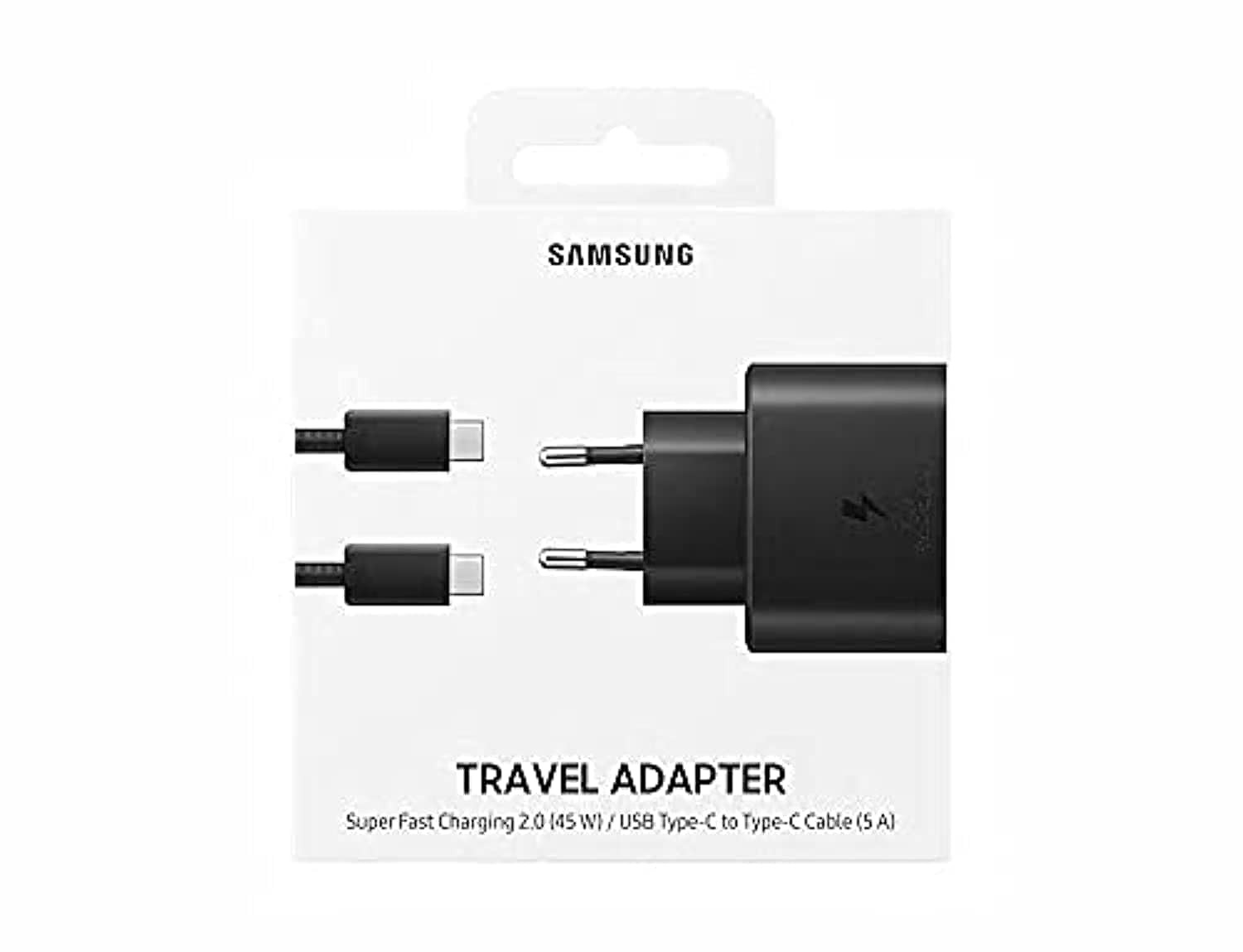 Samsung 45W PD Super Fast Power Adapter with C to C cable (5A/1.8m) EU - Black (Model EP-T4510)