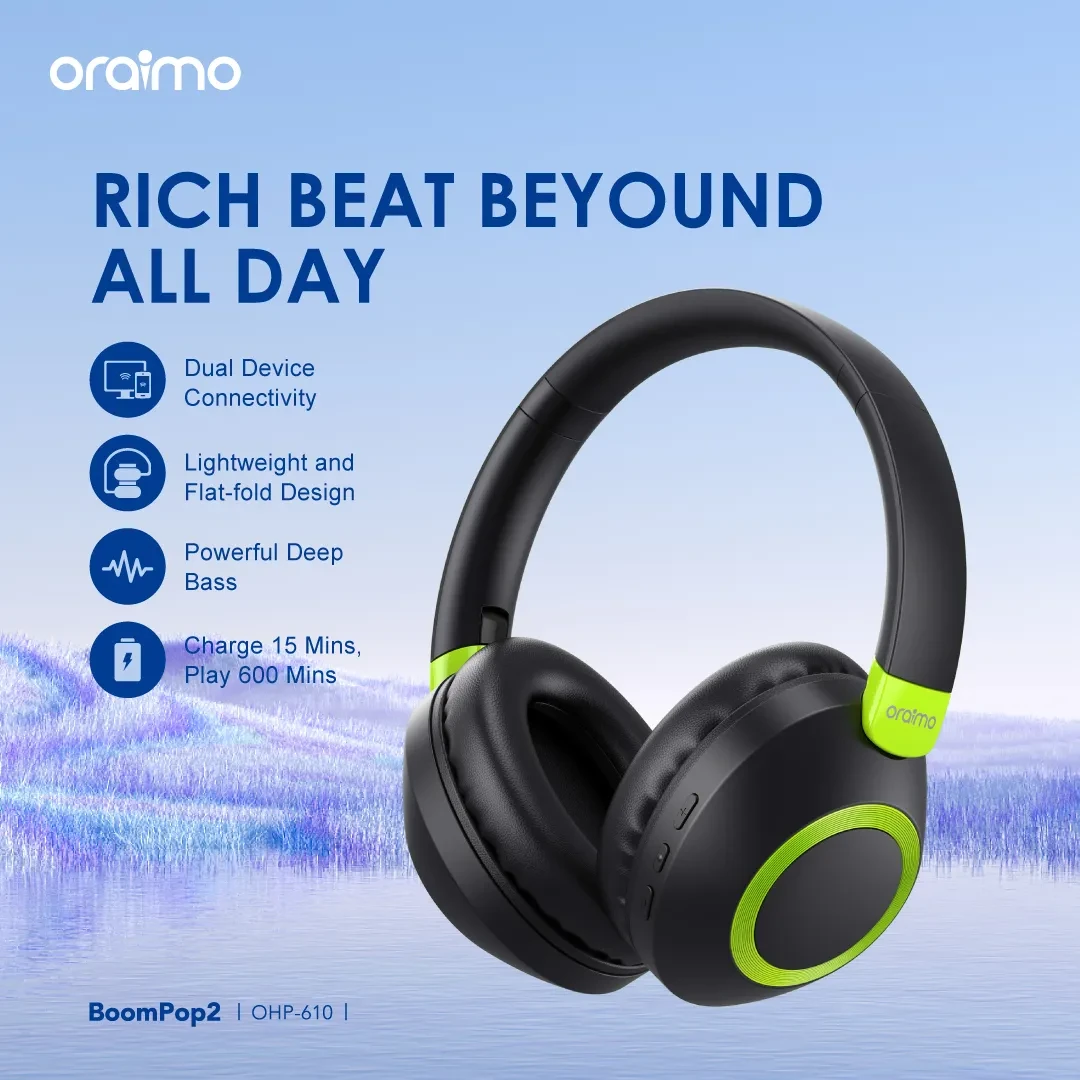 Oraimo OHP-610 BoomPop 2 Dual Device Connectivity Wireless Headset