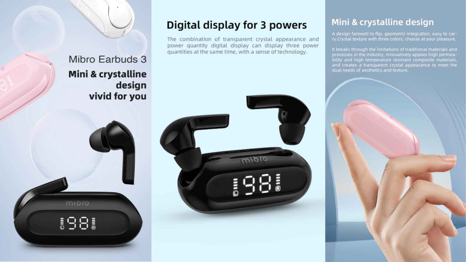 Mibro Earbuds 3 TWS Earphones With LCD Displey