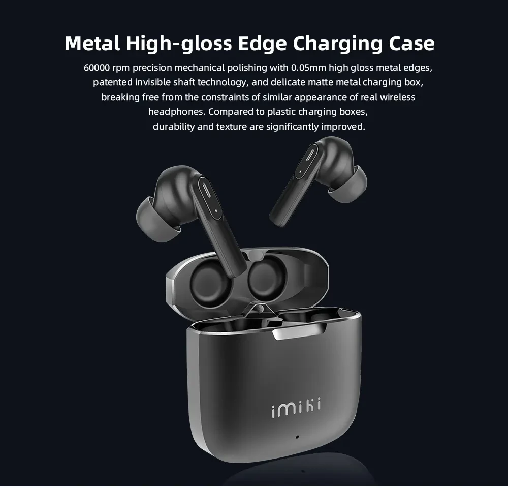 IMIKI MT2 TWS Dual Microphone ENC Bluetooth Earphone - Gun Gray