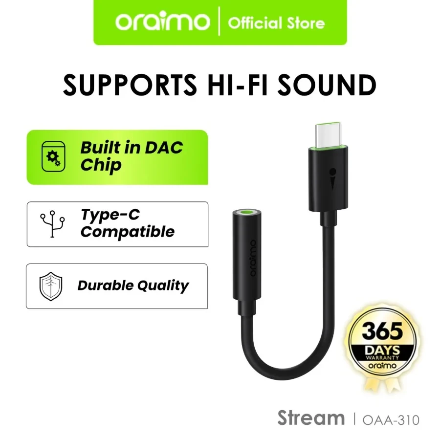 Oraimo Stream Type C to 3.5mm Dongle (DAC Chip)